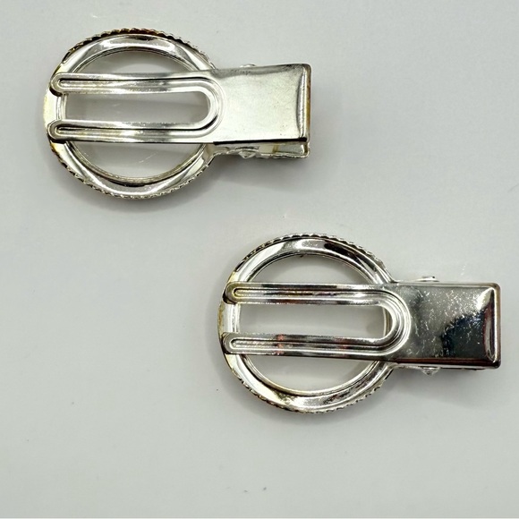 Silver Rhinestone Hair Clips - Picture 3 of 4